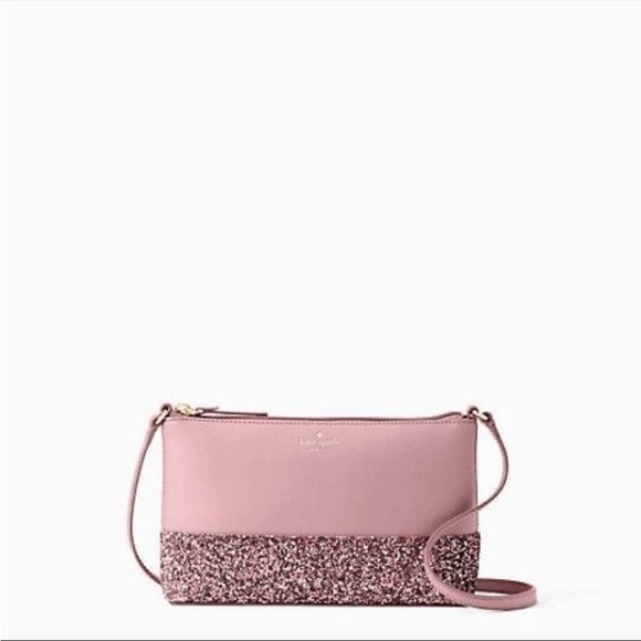 Kate Spade Greta Court Glitter Ramey Dusty Peony Crossbody Bag - Picture 3 of 5